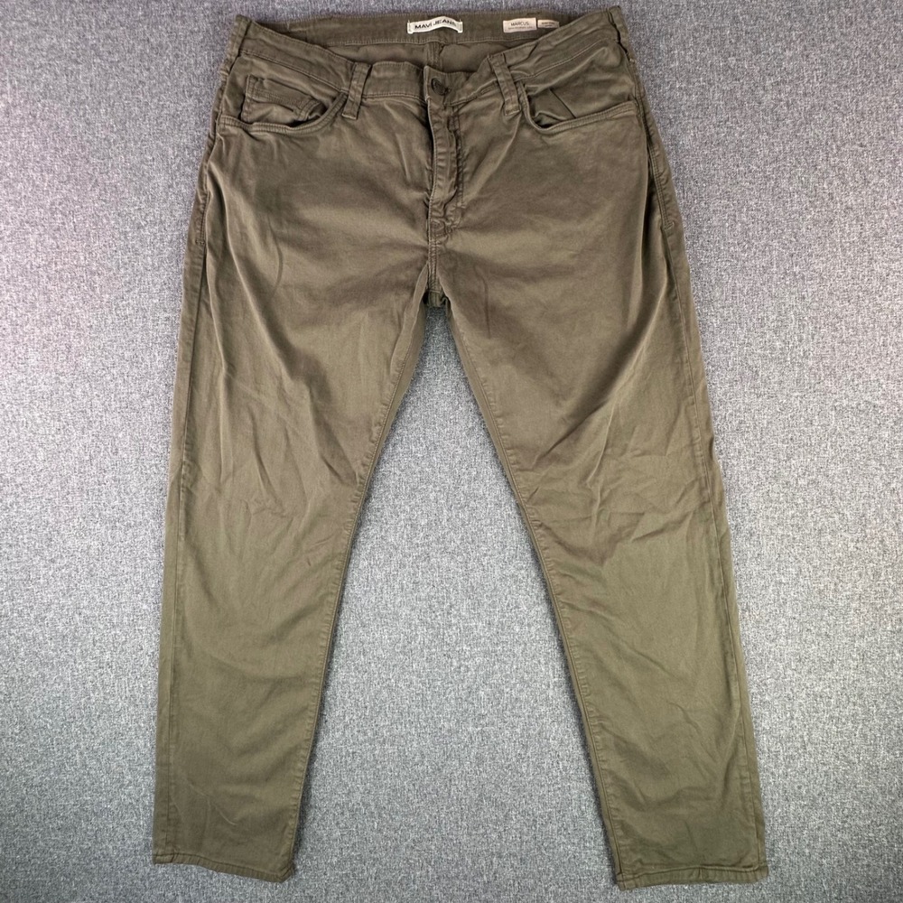 Mavi Pants Mens 38 Marcus Slim Straight Leg Olive Green Stretch Twill EXCELLENT